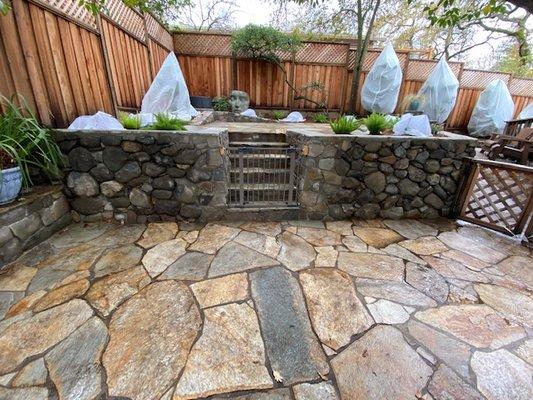 Expanded patio with flagstone