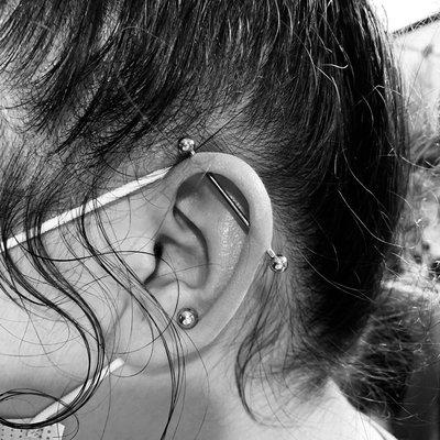 Industrial piercing by @marykalcic