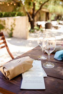 We got to take our sandwiches for a picnic at a winery.