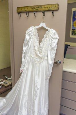 My 30-year old wedding dress came out beautifully under Kim's expert care!!