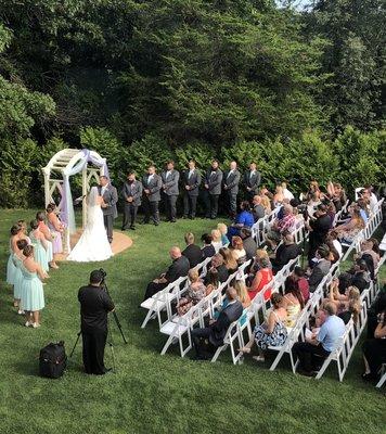 Lush outdoor ceremony space