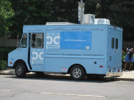 the familiar blue truck (parked on this day in the L'Enfant Plaza area)