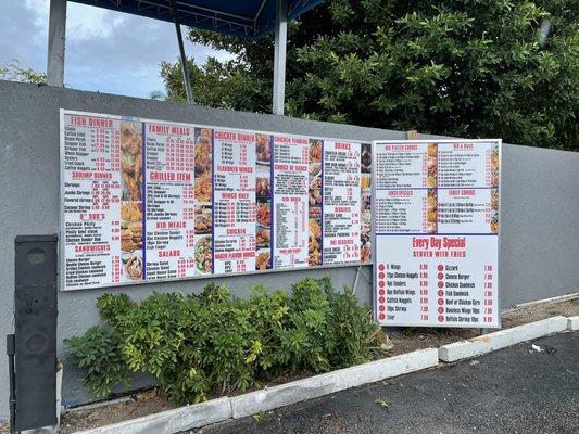 Drive through menu