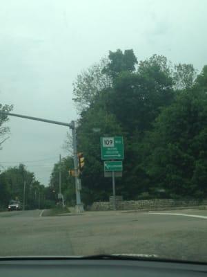 Town Of Medway -- Route 109: to Milford & Uxbridge, Medway          Sign on Main Street