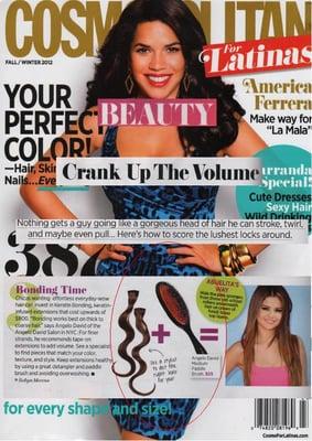 Angelo David was featured in the 2012 fall beauty issue of Cosmo For Latina Magazine