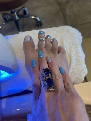 Gel fill in spa pedicure