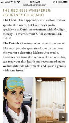 The Chalkboard Mag 2018 top 8 natural facialists in LA!