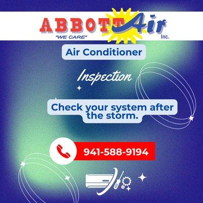 In the aftermath of Hurricane Milton, it's crucial to inspect your air conditioner for any potential damage. Call today!