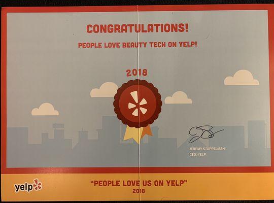 People Love Beauty Tech on Yelp in 2018