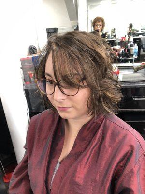 Color, hi lights & haircut by Mariza