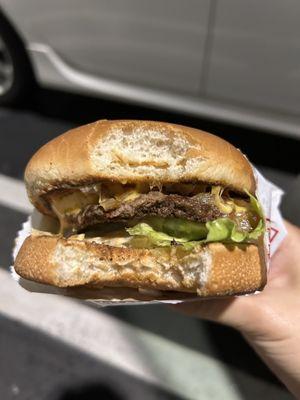 first time i had a bad burger from in n out. the patty was small and burned. the bread was stale. i wouldnt go to this location next time.