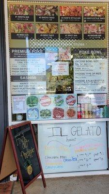 Menu items and store front where you place your orders