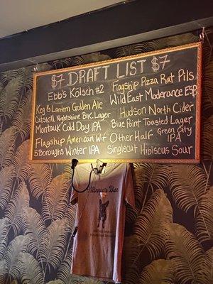 Beer and drink list