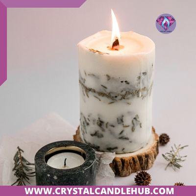 Aromatherapy Botanical Scented Candles from 
Crystal Candle Hub. Candle with herbs near me. Los Angeles.