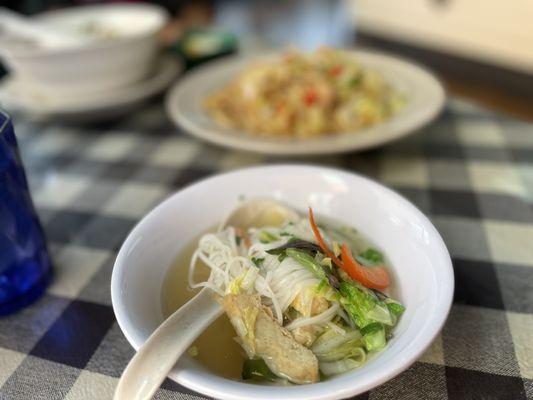 Shanghai noodles with pho soup.