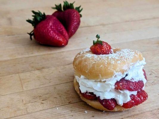 Fancy strawberry and cream donuts