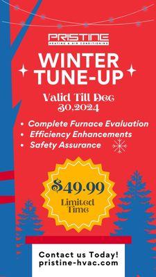 Prepare your home for the chilly days ahead with our winter tune-up discount on HVAC systems!