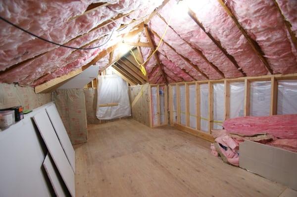 Attic space converted to playroom - insulation