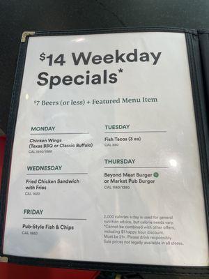 Weekly specials