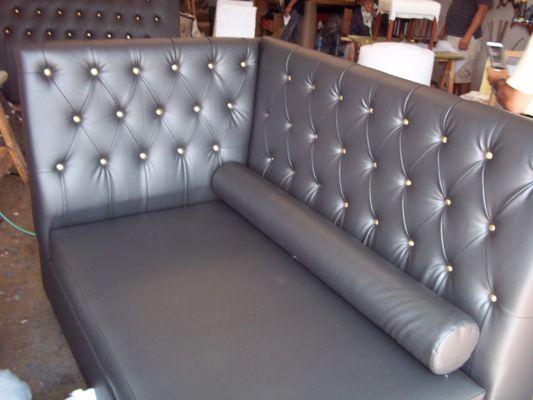 Tufted booths for nigh club black naugahyde