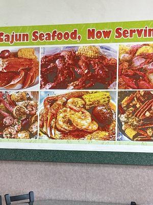 Menu for Cajun food