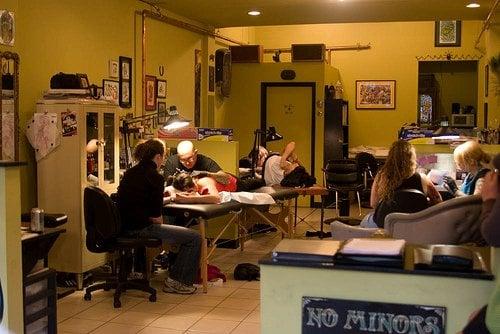 Let It Bleed Tattoo Parlor's interior.