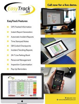 Just some of the features that come with EasyTrack 365. Call today to schedule a live demo.