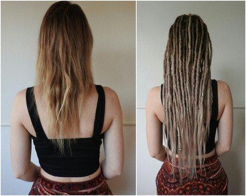 Before/after new dreadlock journey