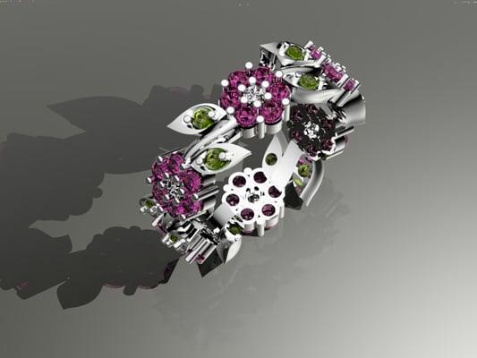 Custom flower ring