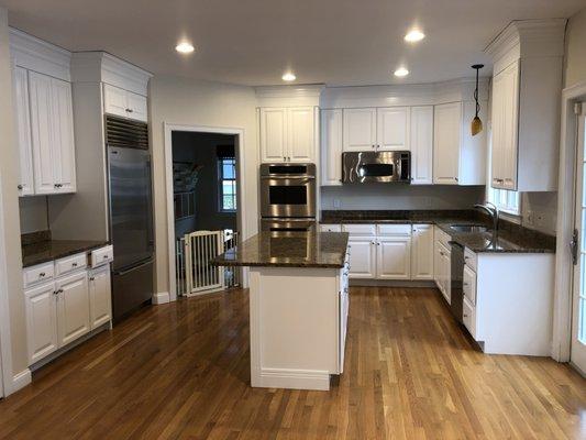 Before, During, & After Kitchen Cabinet Painting in Waltham, MA