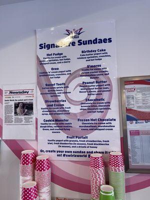 Signature sundaes menu