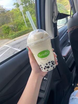 banana smoothie with boba