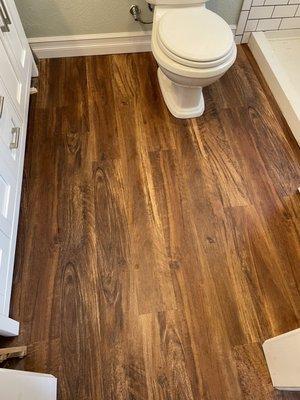 New laminate flooring in my bathroom and master suite.