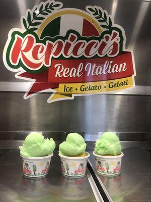 Caramel apple Gelati for the win!!  Sea salt Caramel Gelato and Sour Apple Italian Ice.