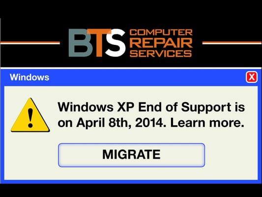 Support for Windows XP and Office 2003 is ending in April. Contact us today to discuss upgrade options.