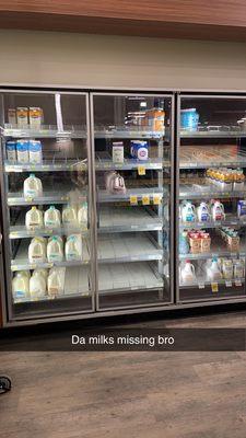 All the normal milk was gone