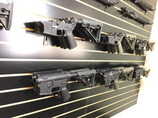 Anderson assembled lowers on the shelf.