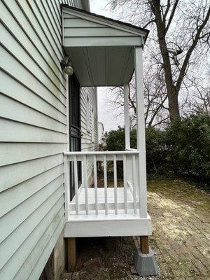 First "after" photo of new back porch after installation.