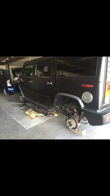 Matte Black H2 came in for powder coating and new tires!