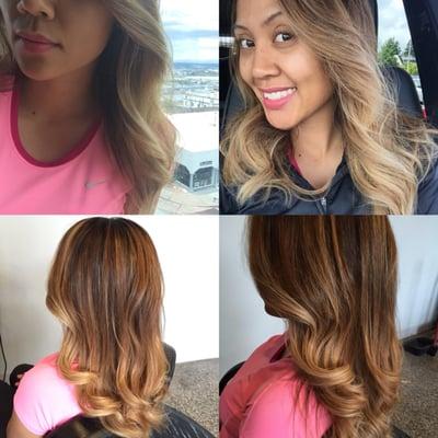 Balayage hair by Mari at Baroque #asianhair #balayageblonde