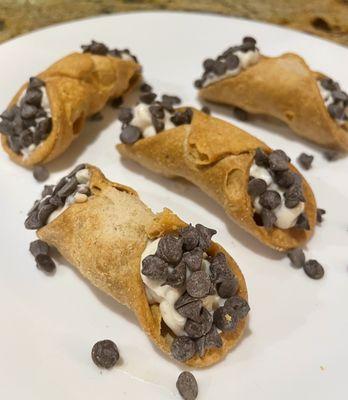 Dark chocolate chip cannoli deliciousness