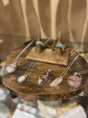 Jewelry collections featuring healing stones and gems designed by local artisans