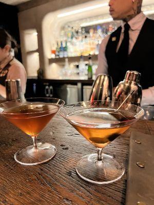 Geisha vesper (left); sixty forty (right)