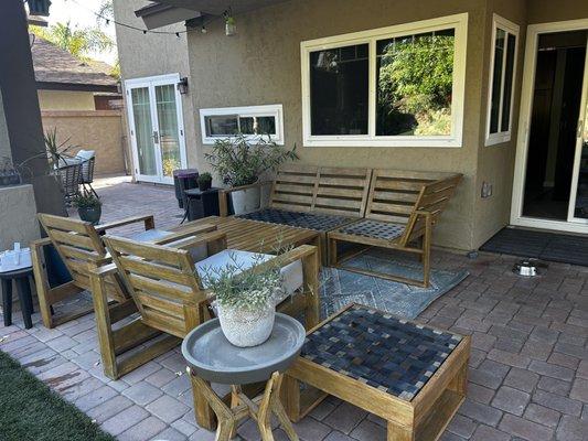 Sanded & re-stained patio furniture