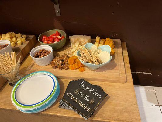 Snacks to go with the champagne.