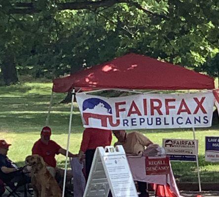 Fairfax, VA GOP stand at Farmer's Market