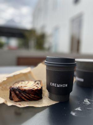 Seinfeld chocolate babka and coffee