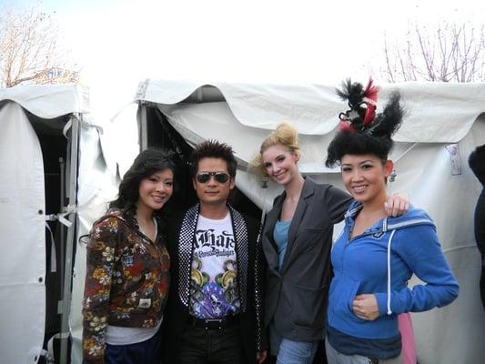 back stage with a famous Viet singer BANG KIEU