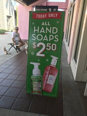 $2.50 ALL hand soaps today only!!