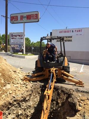 Seepage pit install 7'x20' deep